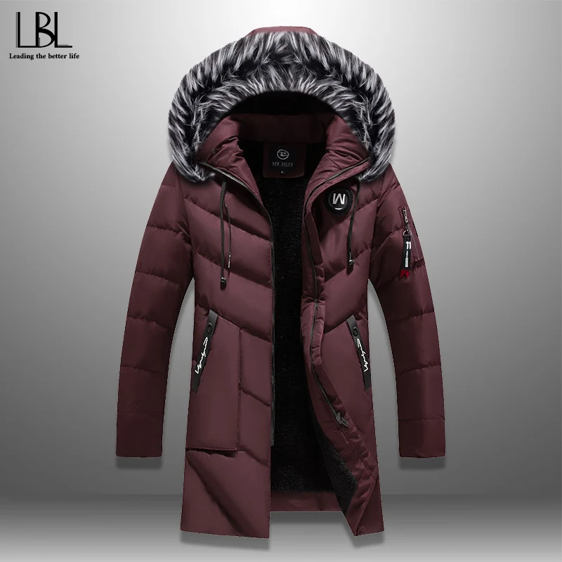 

2019 New Men's Winter Parka Men Long Jacket Warm Padded Coat Thick Hooded Jackets Fur Collar Overcoat Casual Outwear Windproof