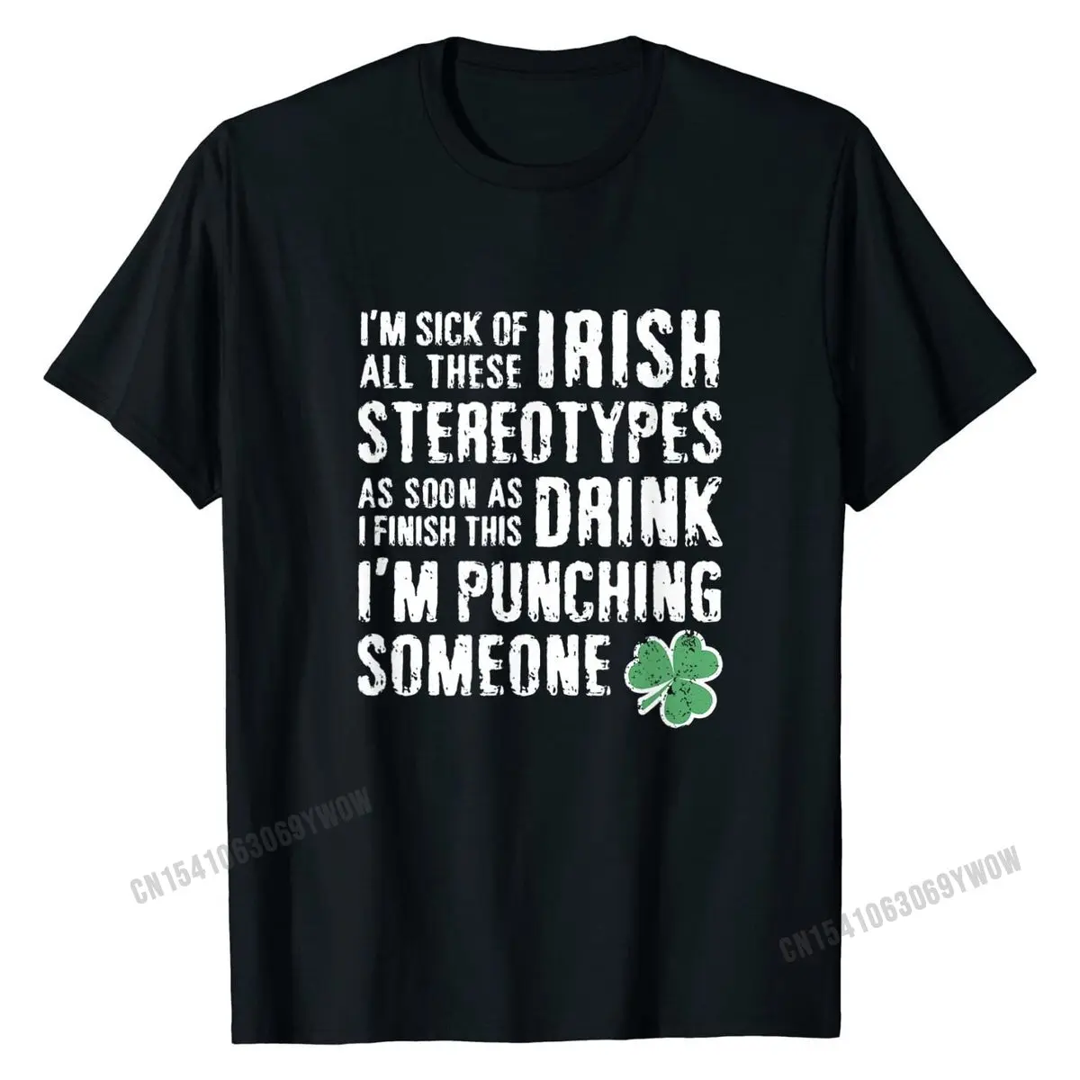 

St. Patrick's Day Irish Stereotypes Funny T-Shirt Tops T Shirt Faddish Simple Style Cotton Mens Tshirts Print