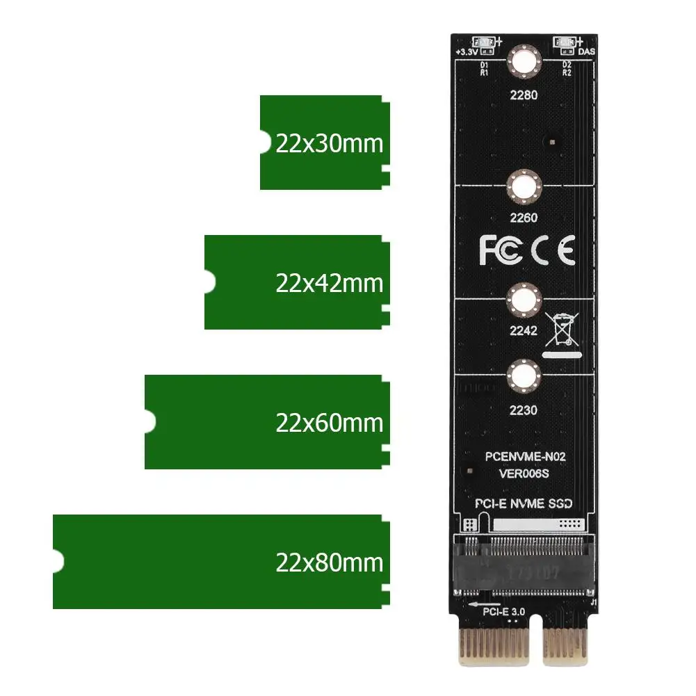 

NVME Adapter Card PCIE M.2 SSD to PCI-E3.0 1x High Speed Extension M Key NGFF Converter adapter Card for Samsung 960EVO