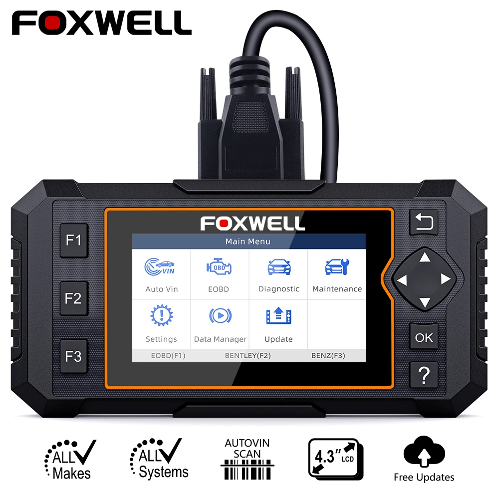 Автомобильный диагностический инструмент Foxwell NT624 Elite OBD2 все системы сканер EPB