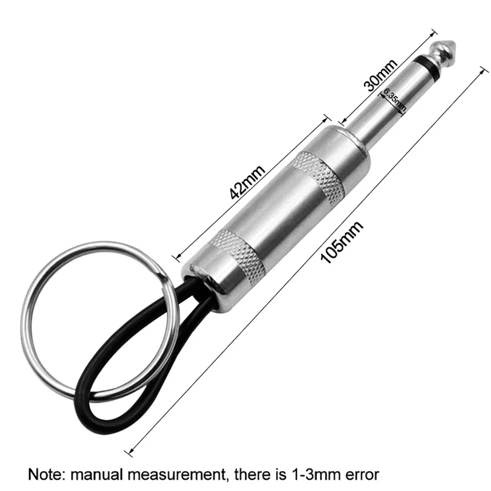 6.35mm Monaural Plug Mono Amplifier Plug Audio Microphone Guitar Speaker Projector Audio Connector Plug Mic Jack Key Chain