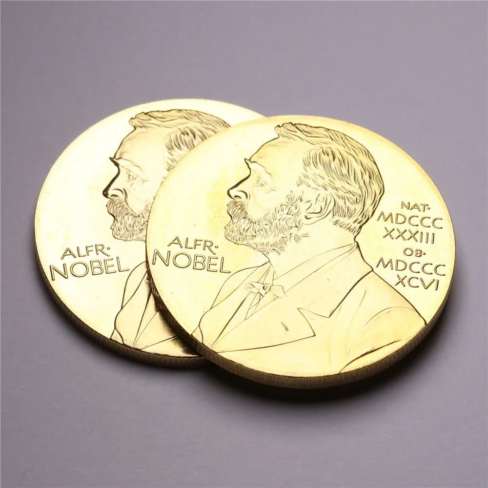 Nobel Prize in Physiology or Medicine Gold Plated Coin Nobel Head Portrait Coin