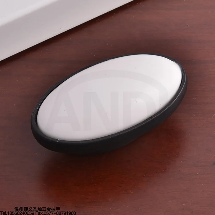 Sale Retro Elegant Black Oval Handle European Style Vintage Palace Classical Cabinet Drawer Ceramic Handle
