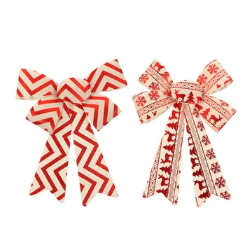 

1 Set Exquisite Decorative Classic Fashionable Durable Christmas Bows Linen Bowknots