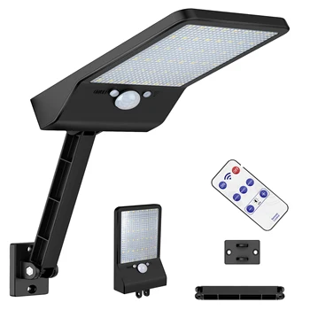 

solar street light 48 led gear lock remote control rotate bracket new Outdoor LED Solar Power Street Wall Lamp PIR Motion Sens