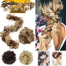Similler, для женщин, конский хвост, волосы для наращивания, пучок, эластичная волна, кудрявые, синтетические волосы, резинка для волос обертка для волос, пучок шиньон