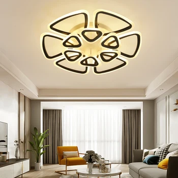 

Creative Modern led chandeliers For Living Room Bedroom Study Room White/Black Color Ceiling chandelier Fixtures 90-260V