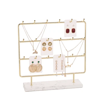 

China Wholesale Metal Ear Studs Pendant 3-Tier Ear Stud Holder Earring Stand Display Rack Luxury Jewelry Stand Display Holder