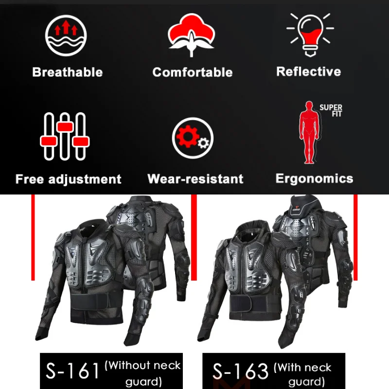 Motocross Body Armor Men's Summer Protective Cycling Jacket Summer Motorcycle Armor Jacket Breathable Motorbike Full Body motorcycle armor motorcycle body armor body protector
