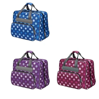 

Tote Dot Pattern Sewing Machine Bag Multi-Functional Large Capacity Oxford Cloth Travel Portable Storage Bag Sewing Tools
