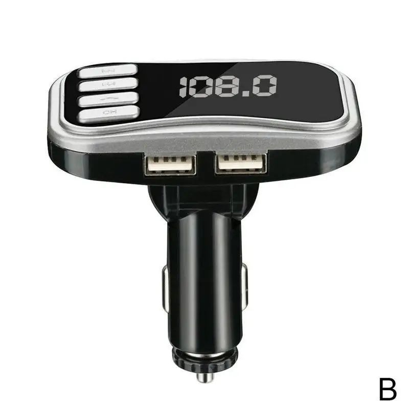 Беспроводной автомобильный mp3-плеер A2dp двойной USB зарядное устройство ЖК-дисплей Автомобильный fm-модулятор громкой связи автомобильный комплект Bluetooth автомобильный комплект fm-передатчик - Название цвета: Серебристый