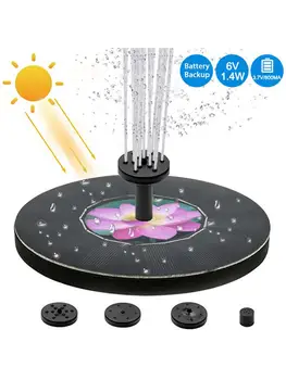 

Solar Powered Fountain Floating Multi-use Bird Bath Water Pump With 4 Nozzles For Garden Pond Decoration Solar Powered Fountain