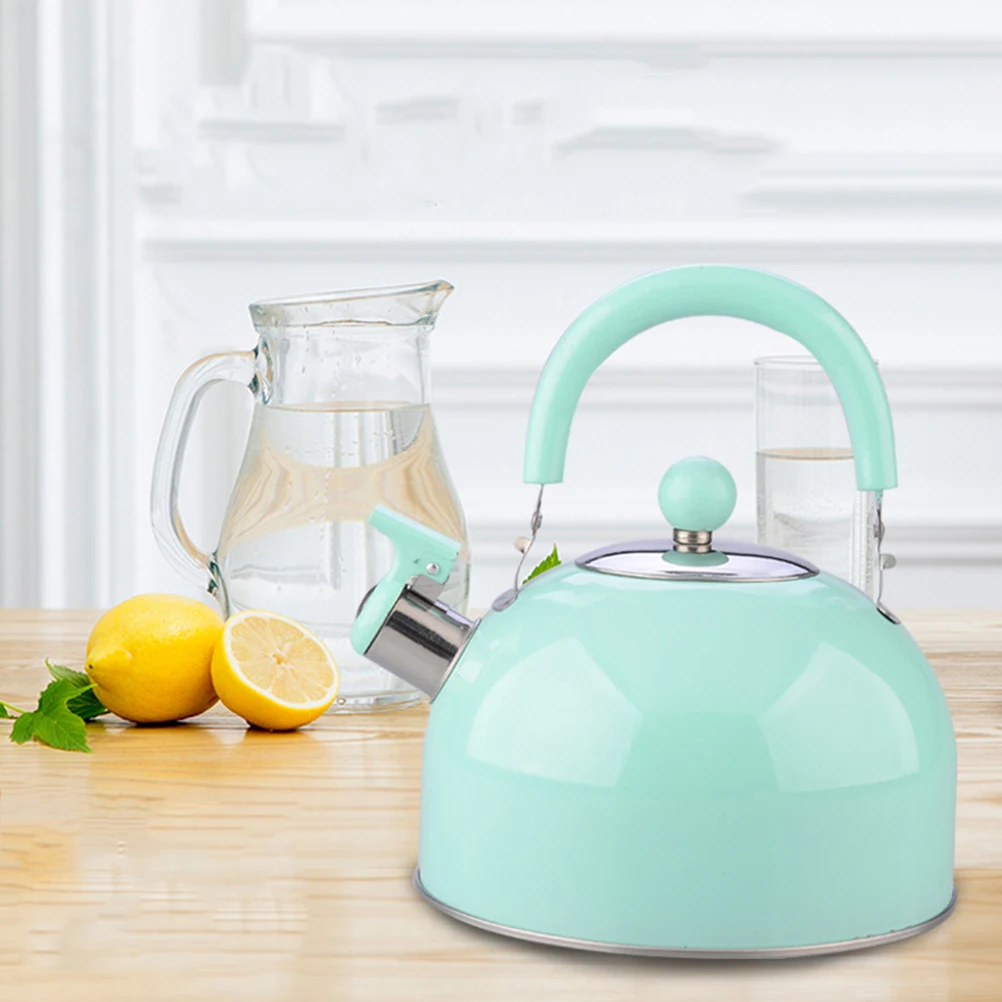

1PC Non-Magnetic Teakettle Stainless Steel Sounding Kettle Thickening Water Heater Kettle Colored With Whistle Sound