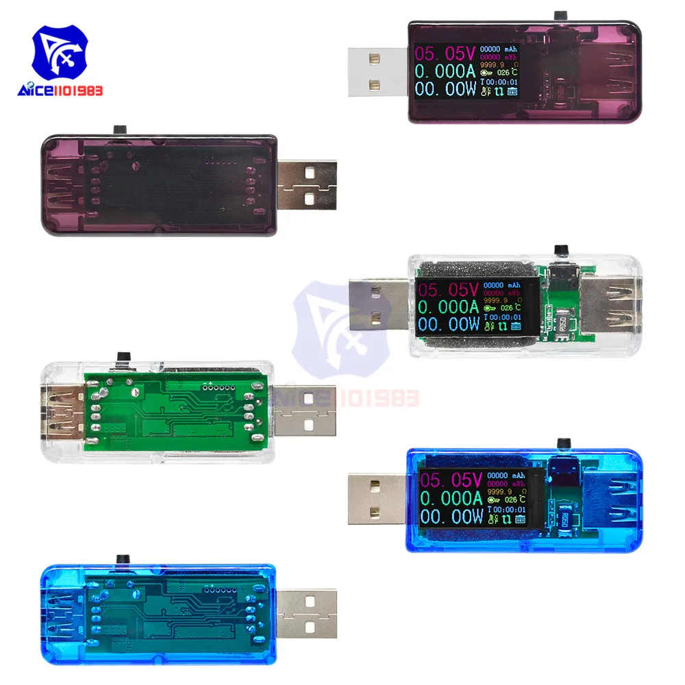 

diymore QC3.0 0.96" IPS HD USB Tester Voltage Current Capacity Energy Power Equivalent Impedance Temperature Tester Monitor