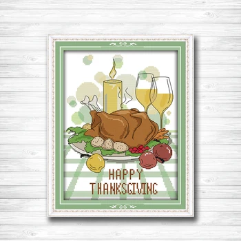 

Thanksgiving Day turkey diy decor painting 14CT11CT counted cross stitch kits embroidery set Needlework Set chinese cross stitch