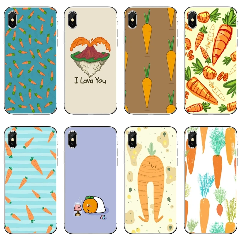 Silicone Case For Samsung Galaxy S10E S10 Lite S9 S8 S7 S6 Edge Plus S5 S4 Mini Note 10 9 8 5 4 Soft Cover Cute Carrot | Мобильные