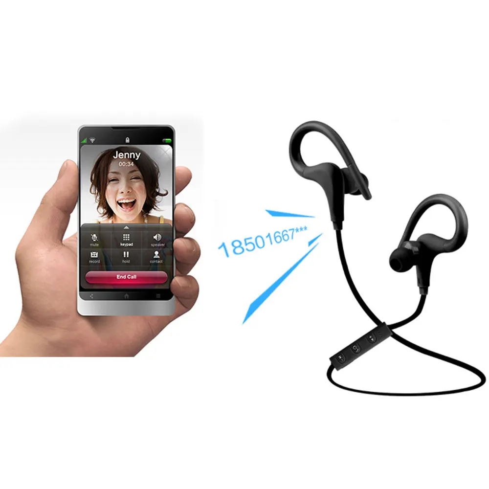 Bluetooth наушники Спортивные Беспроводные bluetooth гарнитура с защитой от пота басовые