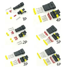 5 Sets 1/2/3/4/5/6 Pin Sealed AMP Tyco Waterproof Electrical Automotive Wire Connector Plug Terminals for Car deutsch dtm 2 3 4 6 8 10 12p male female auto waterproof connector with pins terminals automotive sealed plug