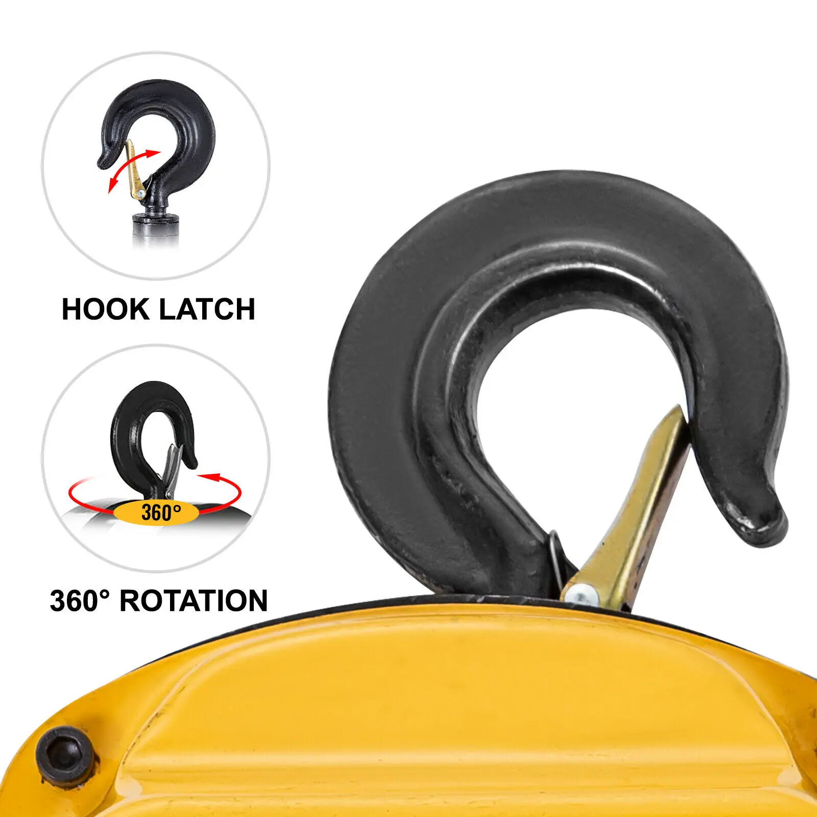 VEVOR 0.5/1/2/3T Chain Hoist Anti-Rust Manual Chain Block 10/20FT 3m/6m with Two Hooks - Image 4