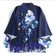 Блузки женские кимоно Femme T кардиган японское кимоно пальто Бохо женские Femininos Jellyfish Косплей Аниме японская одежда