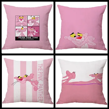 

45x45 Pink Leopard Pillow Case Cushion Cover Linen Home Decor Pillowcase Decorative Pillows For Sofa Christmas Pillow Cases