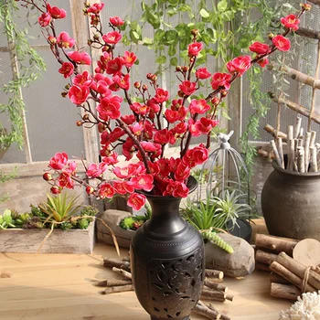 

5 Chinese Plum Blossom Artificial Flowers Home Decoration Wedding Flower Wall Artificial Flowers