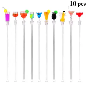 

10 pcs/set 22cm Cocktail Drink Mixer Bar Puddler Muddler Stirring Mixing sticks Ladle Stirrer Swizzle Sticks Cocktail Picks