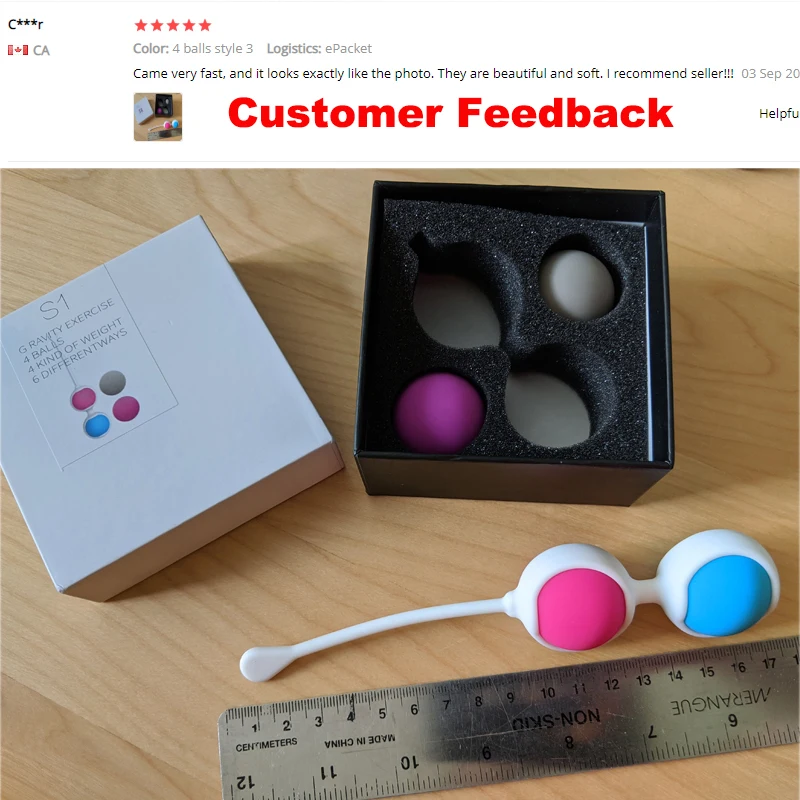 4 Balls/box Silicone Vaginal Kegel Balls Sex Toys For Woman Vagina Tightening Muscle Exercise Trainer Dumbbell Bead Geisha Balls