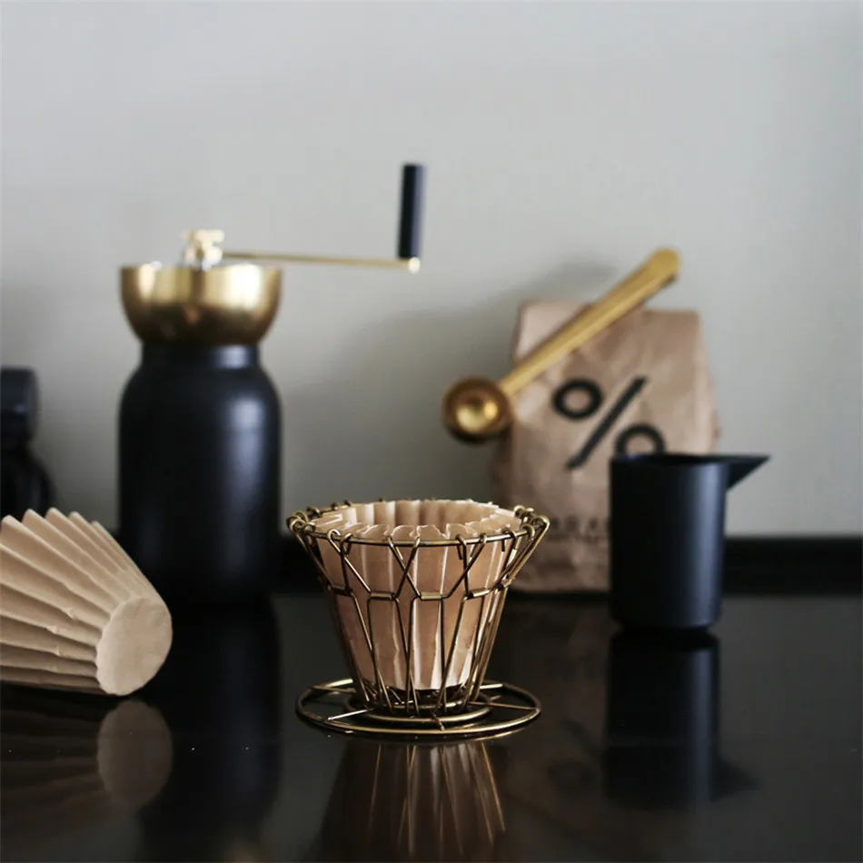 TTLIFE Stainless Steel Coffee Dripper Foldable Filter V60 Style Coffee Drip Filter Cup Portable Reusable Paperless Pour Over