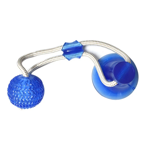 Dog Interactive Suction Cup Push TPR Ball Toys Pet Molar Bite Toy Elastic Ropes Dog Tooth Cleaning Chewing Pet Puppy Dog Toys Malor Blue