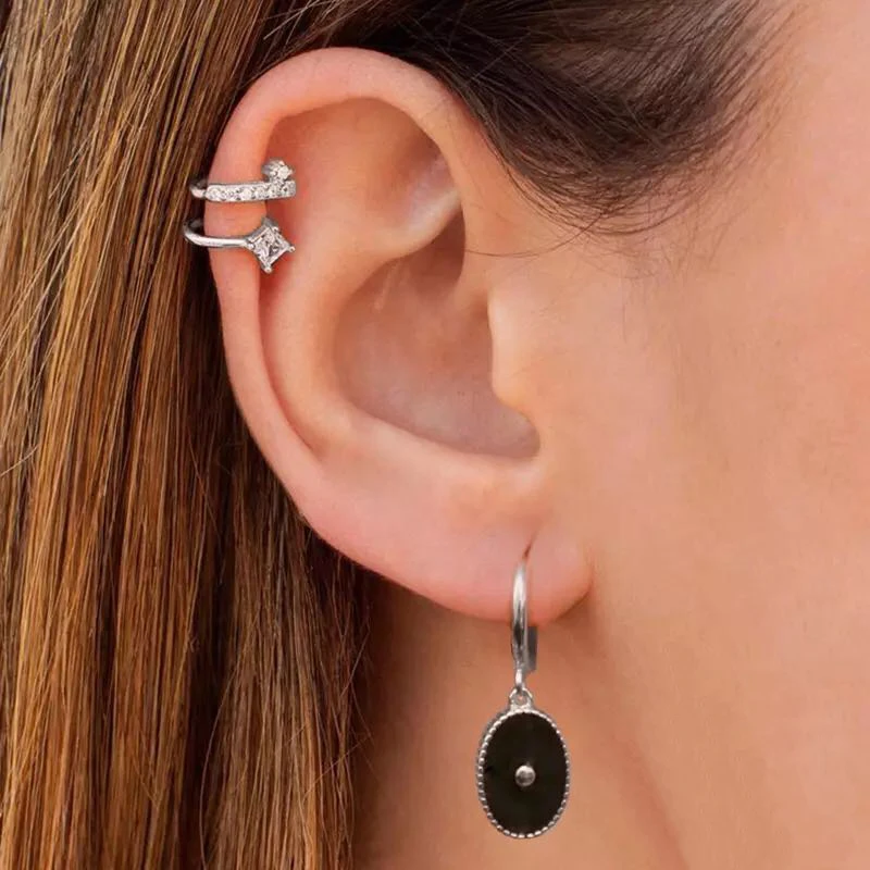 Vintage Dangle Earrings For Women Golden Silver Color Ring Black Pink Hanging Fashion Female Jewelry Accessories Sets | Украшения и