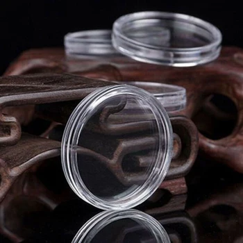 

100pcs 40.8mm Applied Clear Round Cases Coin Storage Boxes Capsules Holder Kit