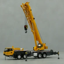  1:50 Scale Diecast Construction Machinery XCMG XCT 75 Tons Truck Crane Model Replica  Metal Toys Gifts Yellow 2 Cabs Open Hoist 