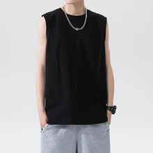Legible 2023 Summer Fashion Men's Tank Tops Cotton Sleeveless Shirt Man Loose Casual Tank Top Men