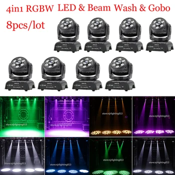 Goedkoop 8 stks partij DMX RGBW 4IN1 120W LED Moving Head Beam Wassen Licht 30W + 60W LED Lamp voor Fase Licht LED Effect DJ Party Disco
