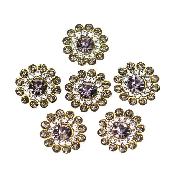 20 шт Цветочные Стразы на пуговицах 14 мм Хрустальная Металлическая пуговица для шитья свадебного платья, аксессуары для волос DIY 21 цвет плоская задняя кнопка - Цвет: 04Black dia