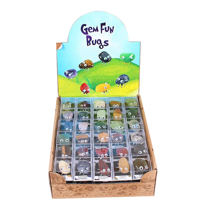 

Cute Germination Small Boxed Polishing Stone Insect Mineral Ore Specimens Interesting Teaching Student Materials Children Gift