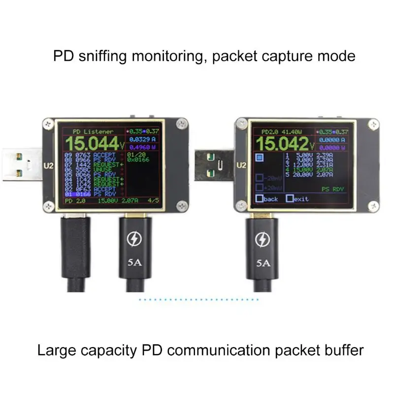 Модернизированный WEB-U2 USB тестер QC4.0+ PD3.0 2,0 PPS Быстрая зарядка протокол емкость счетчик постоянного тока 4~ 24 В 5A черный Высокое качество
