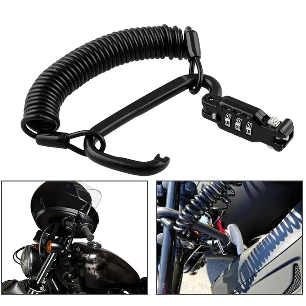

The New Universal Motorcycle Helmet Combination Code Carabiner Lock Durable Anti-theft Cable Motorcycle Helmet Lock
