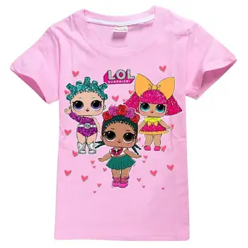 

Girls Tops Cartoon Print Girls Lol T Shirt Funny Casual Toddler Kids Clothes Summer Short Sleeve Baby LOL Surprise T-shirt