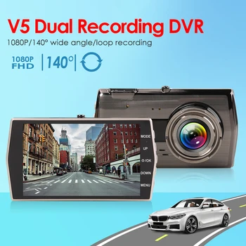 

1080p Full HD Car DVR Dashboard Camera 4 inch IPS Display Dash Cam with Rear View Camera Car Vehicle Multifunctional Parts