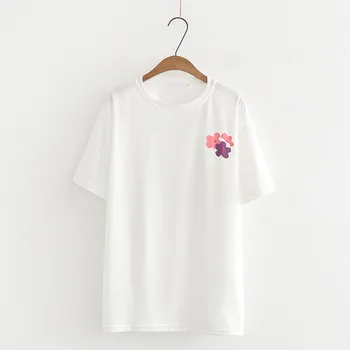 

New top embroidery floral ladies t shirt tops womens clothing plus size woman clothes