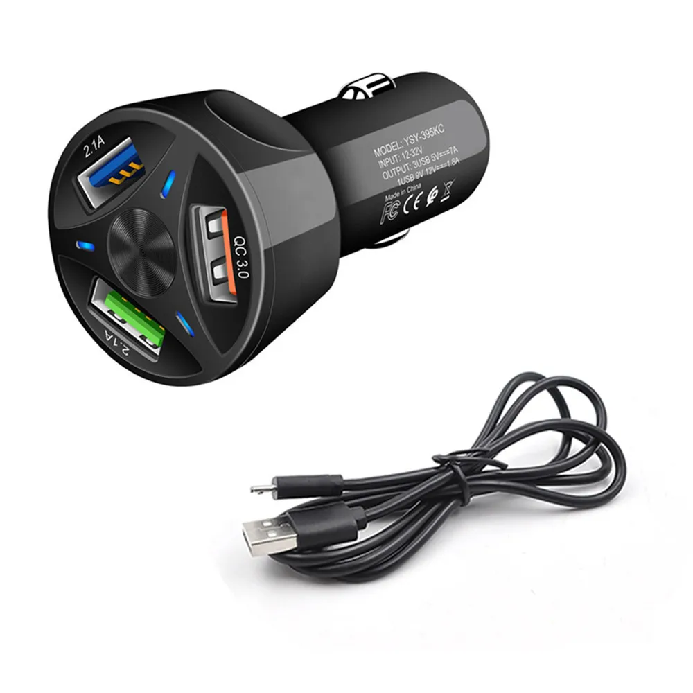 

Mini Car Charger 3-Port USB QC 3.0 Fast Charging for DJI Mavic Mini Drone Remote Control 12-32V Car Charger Adapter For Phones