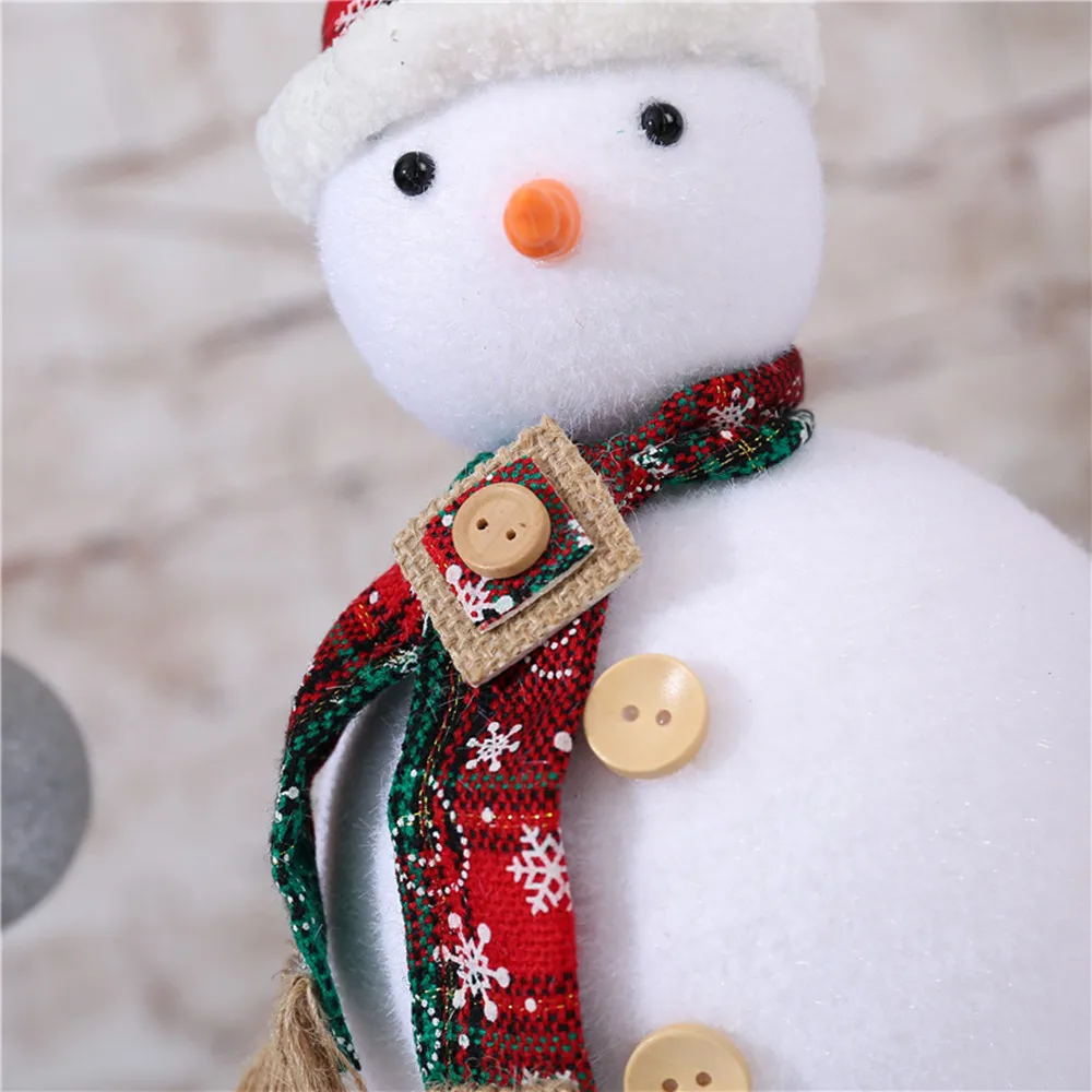 Рождественское украшение световые атрибуты светодиодный Снеговик Медведь елочные игрушки для украшения светящиеся вечерние поставки с утолщённой меховой опушкой