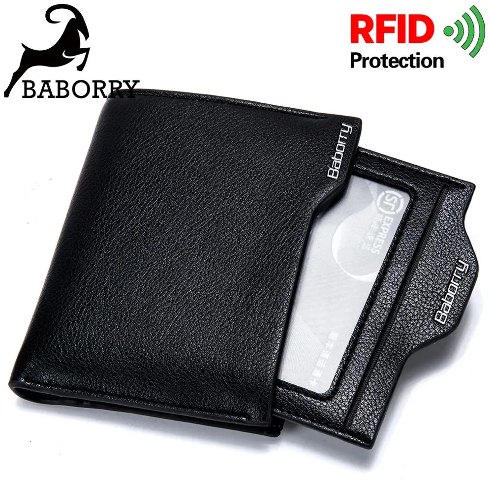 Кошелек мужской с Rfid защитой тонкий бумажник для мужчин маленький клатч
