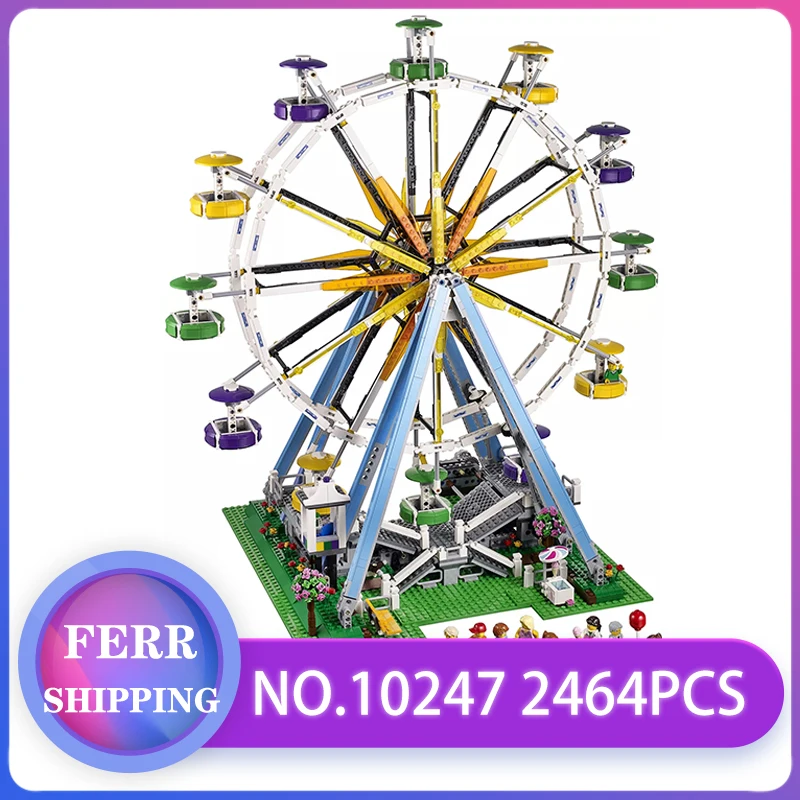 

With Light City Ferris Wheel Creator Streetview Model Building Blocks Bricks Toy Gifts for Girl Boy Fit Expert LegoINGlys 10247