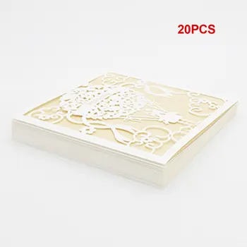 

20PCS/SET Beautiful Luxurious Wedding Decoration Supplies Hollow Out Lace Engagement Wedding Party Invitation Cards