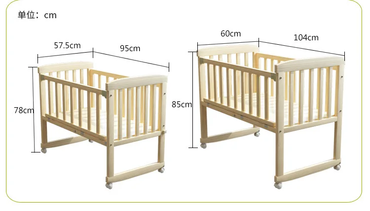 Многофункциональная деревянная детская кроватка для сна с роликом, передвижная детская кроватка+ детский стол, для детей 0-2 лет, большие детские кровати