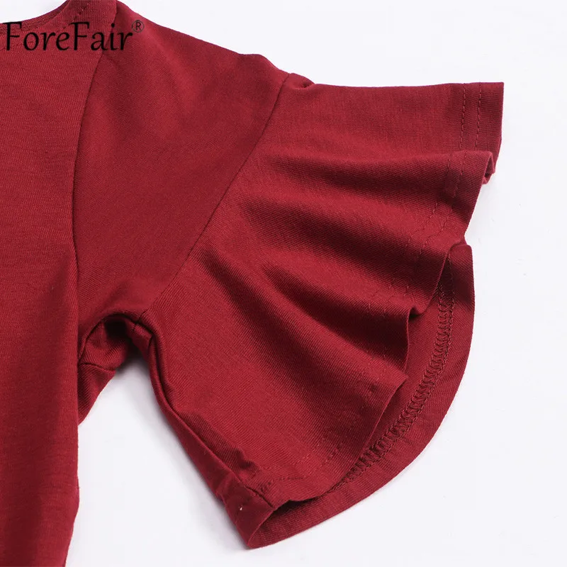 Женская футболка с короткими рукавами Forefair Повседневная открытыми плечами