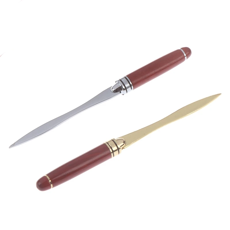 Wood Handle Letter Opener Stainless Steel Letter Opening Cut Paper Knife Split File Envelopes for School Student Stationery 1pc utility knife,mail opener,unboxing knife,pocket folding knife,craft cutting knife